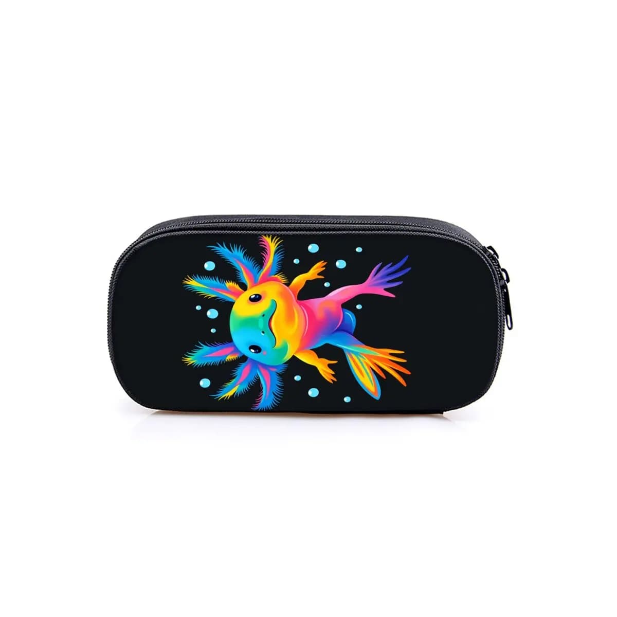 Hot Sales Mexican axolotl Print Layered Pencil Case Quality 2D Flat Cartoon Pen Bag Best Gift for Boys/Girls School Supplies