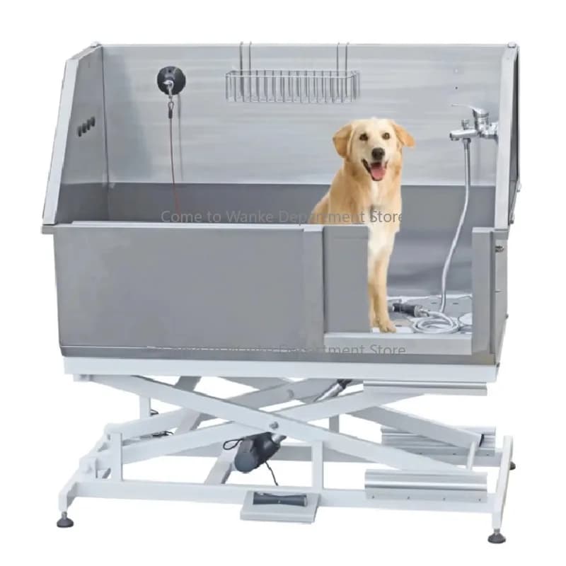 Professionale rialzato da 50 pollici Camminata nel supporto Grande ascensore Il miglior centro della stazione per vasca da bagno e toelettatura deluxe per cani da compagnia