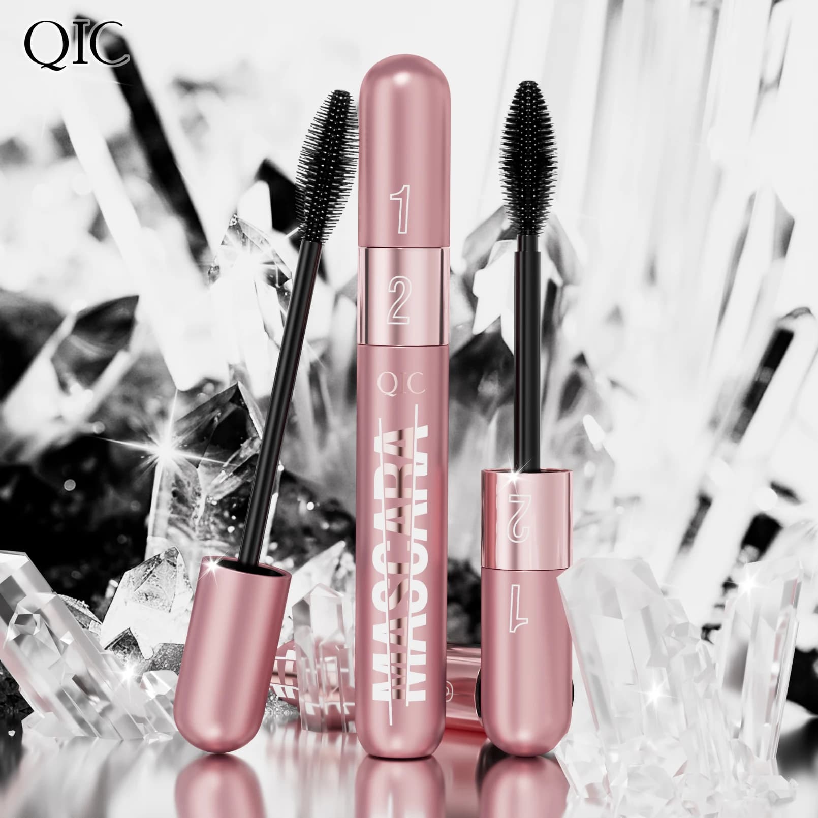 Double-acting mascara – Waterproof, sweat-resistant, without drooling, long-lasting, elongating, curved and volumizing