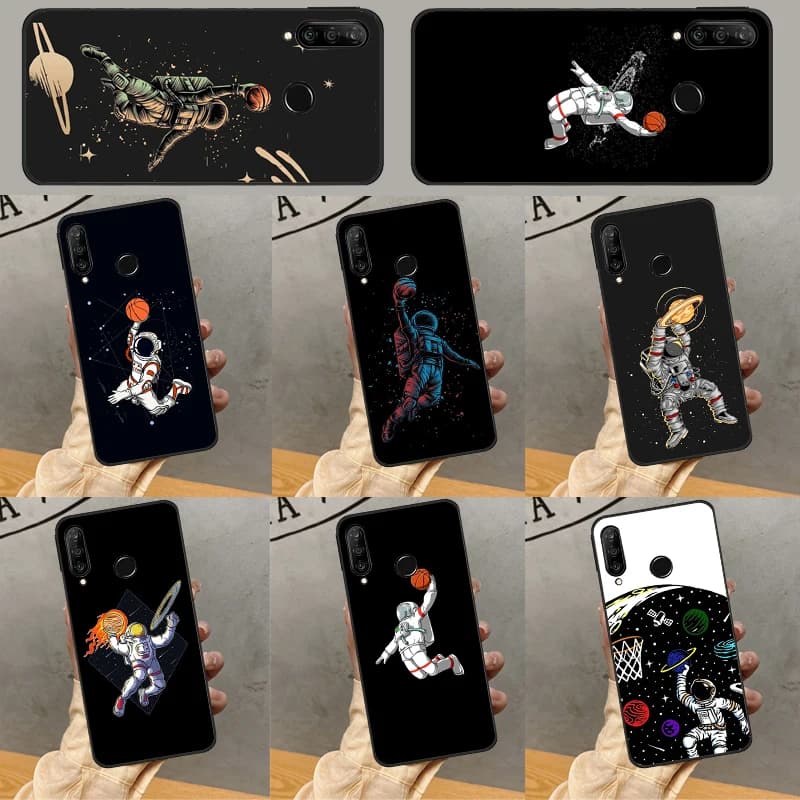 Astronauta Slam Dunk Pallacanestro Per Huawei P40 P20 P30 Lite P60 Pro Nova 10 9 SE 5T 12i 12s 11i Y91 Y90 Y60 Y70 Y72 Y61 Caso