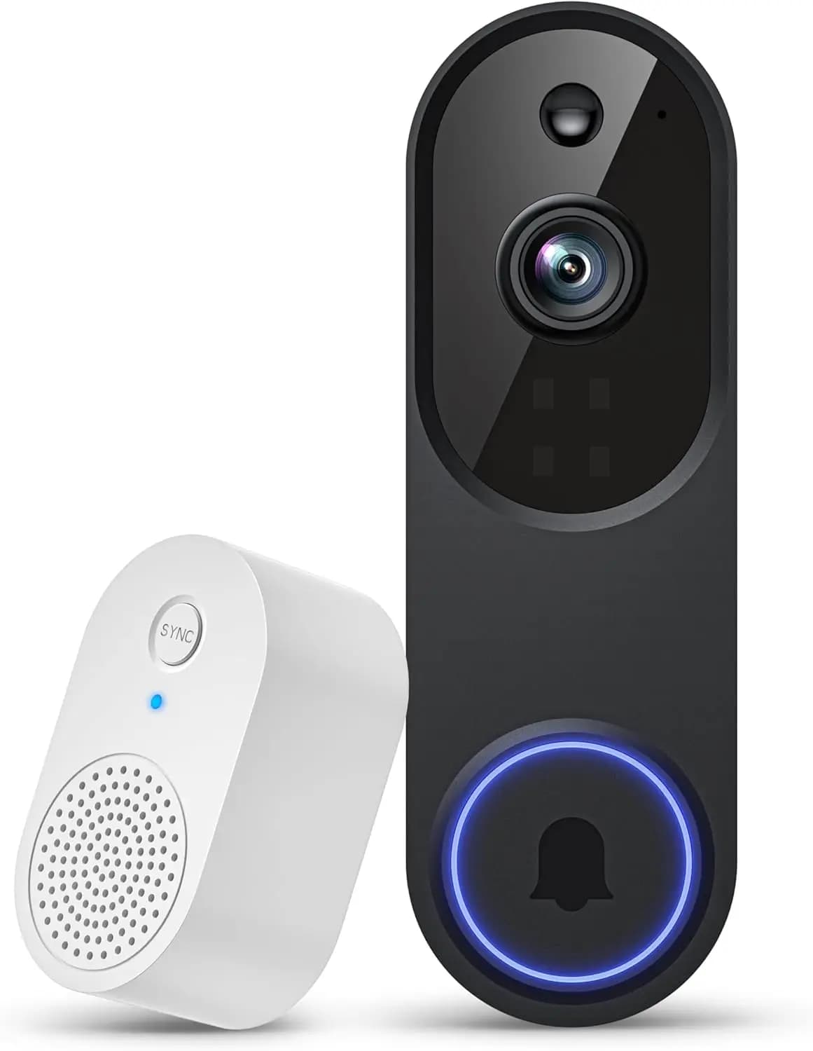 Campanello Video Wireless con Telecamera HD 1080P, Rilevamento Umano AI, Visione Notturna e Comunicazione Bidirezionale per Sicurezza Interna/Esterna