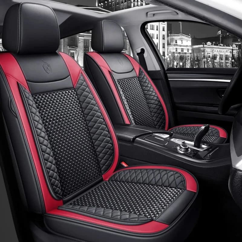 Complete Set Premium Leather Car Seat Covers and Universal Ice Silk for Jeep Wrangler III Unlimited JK 2013 - 2018