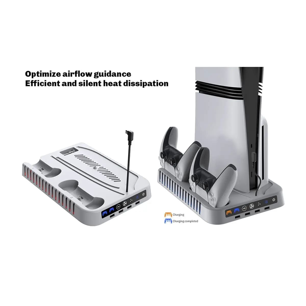 ★▲ For / Slim/ Pro Stand with Headphone Hook Cooling Stand Controller Charging Station for with Cooling Fan
