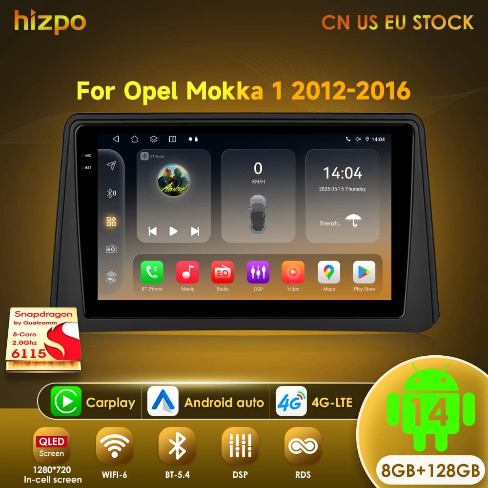 Hizpo 8 Core Car Stereo For Opel Mokka 1 2012 - 2016 Intelligent Radio Multimedia Video Player Autoradio Android 14 Carplay Navi