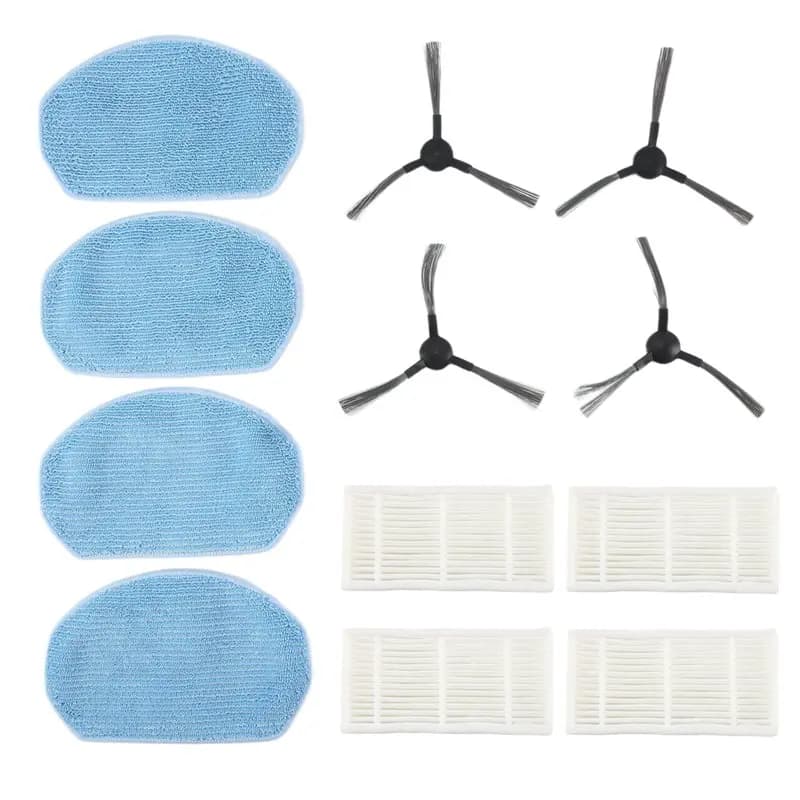 A92P 12 Pezzi Spazzola Laterale Filtro Hepa Panno per Mop Accessori di Ricambio per Robot Aspirapolvere Formidea VCR04G