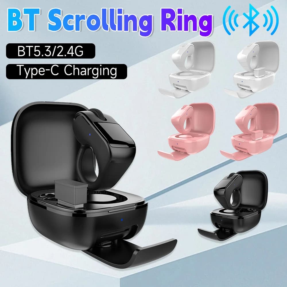Anello Telecomando per Scorrimento 2.4G, Controllo Remoto per Video su Smartphone, Selfie Stick Compatibile con Bluetooth