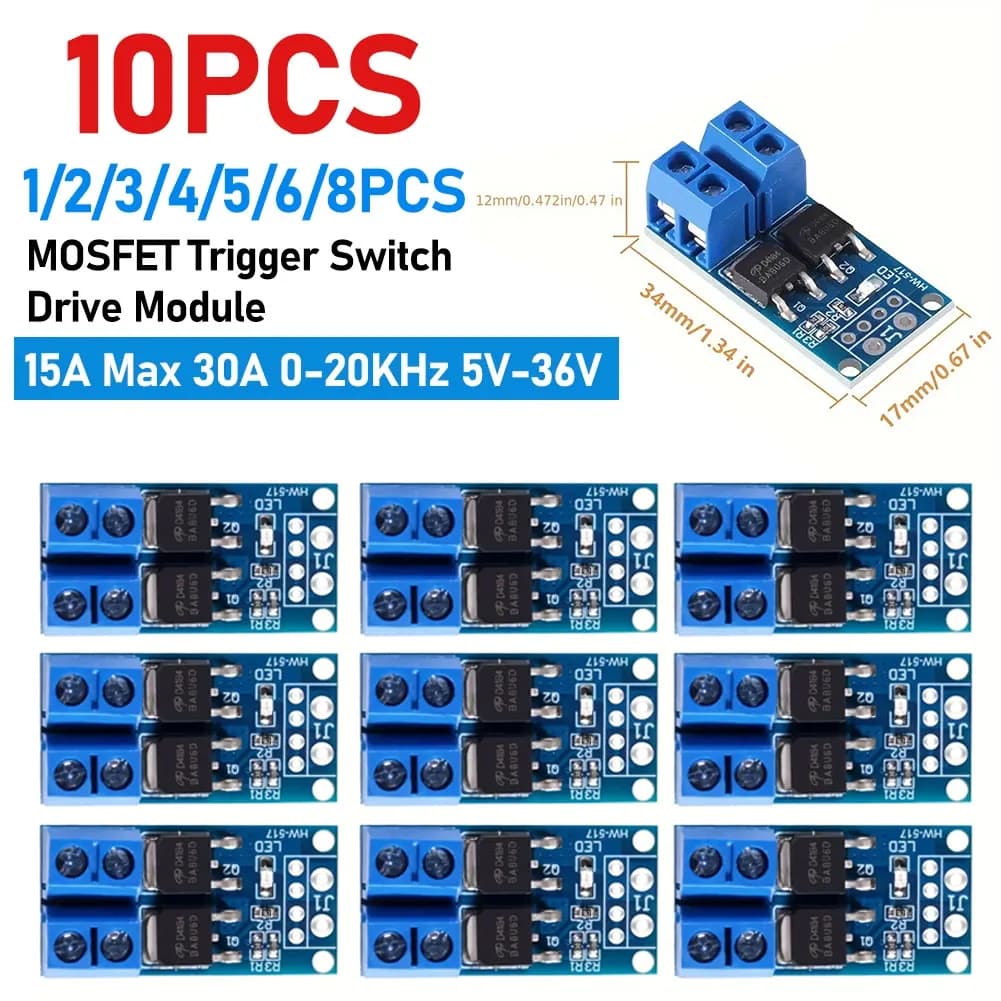 15A 400W MOSFET Trigger Switch Drive Module PWM Regulator Control Panel DC 5V-36V Electronic switch control card for arduino