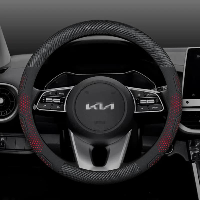 Per Kia K5 Sportage Picanto Xceed Rio Cerato Soul Carens Seltos Coprivolante in fibra di carbonio e pelle scamosciata Accessori auto