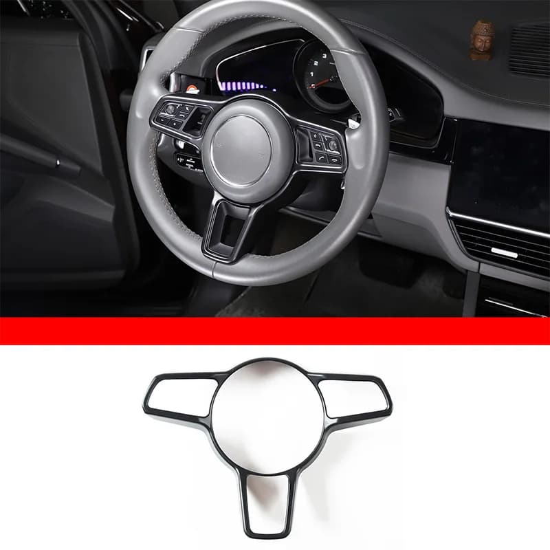 Per Porsche Macan Cayenne Panamera 718 911 918 ABS Texture in fibra di carbonio Interno Coprivolante Trim Accessori interni