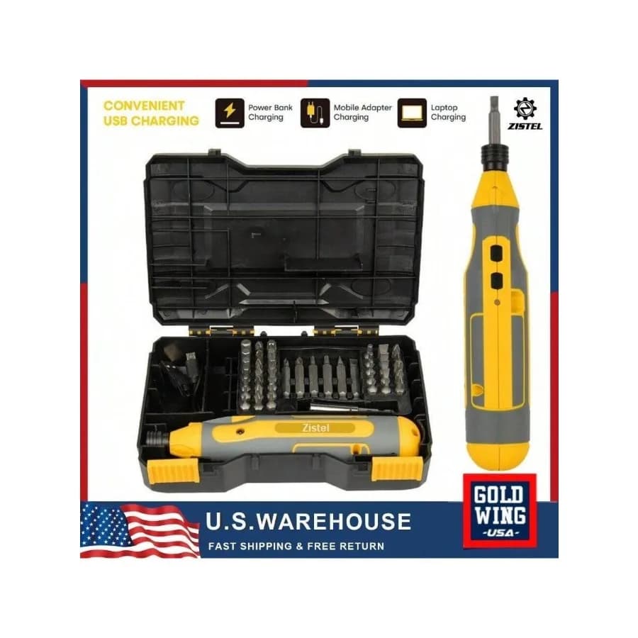 Kit Cacciavite Elettrico Senza Fili 4V Ricaricabile USB con Set di 43 Punte