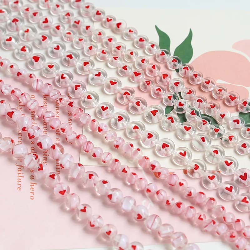 10 pz Ins cristallo amore vetro foro dritto perline fai da te gioielli fatti a mano collana orecchini accessori materiale
