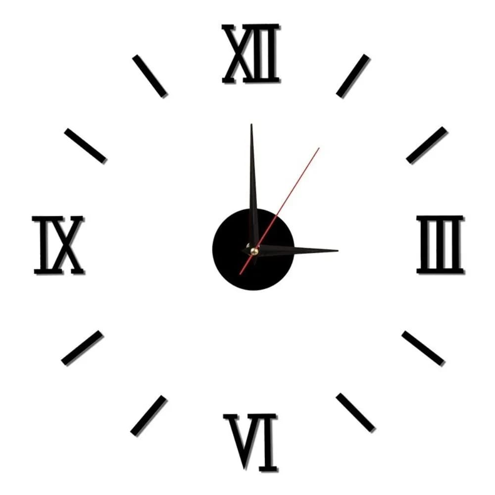 Decorative 40cm Art Clock Punch-Free Mount Easy Install DIY Mute Wall Clock 3D Stereo Decorative Wall Sticker Clock Bedroom