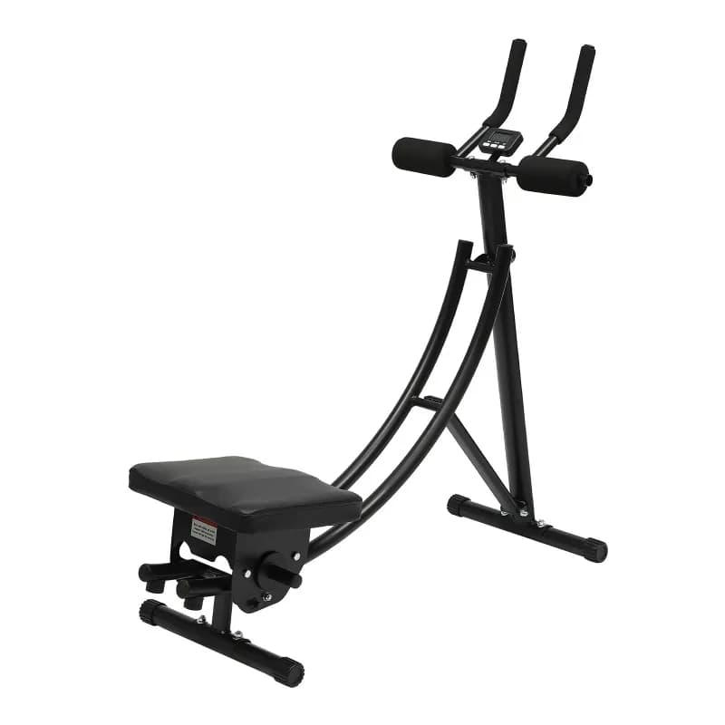 Ab Machine with Silent Rollers, LED Display, 3 Adjustable Slopes, Carbon Steel Frame, Full-Body Exercise for Core Strength