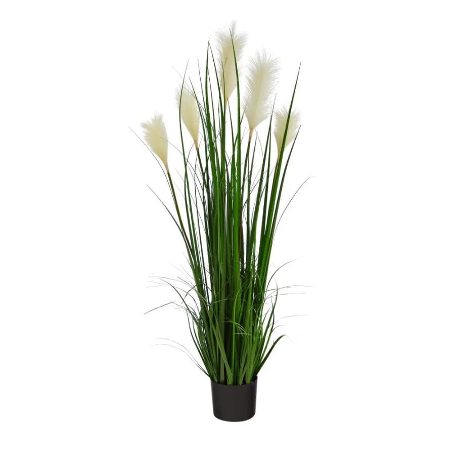 4' Plastic Green Plume Grass Artificial Plant