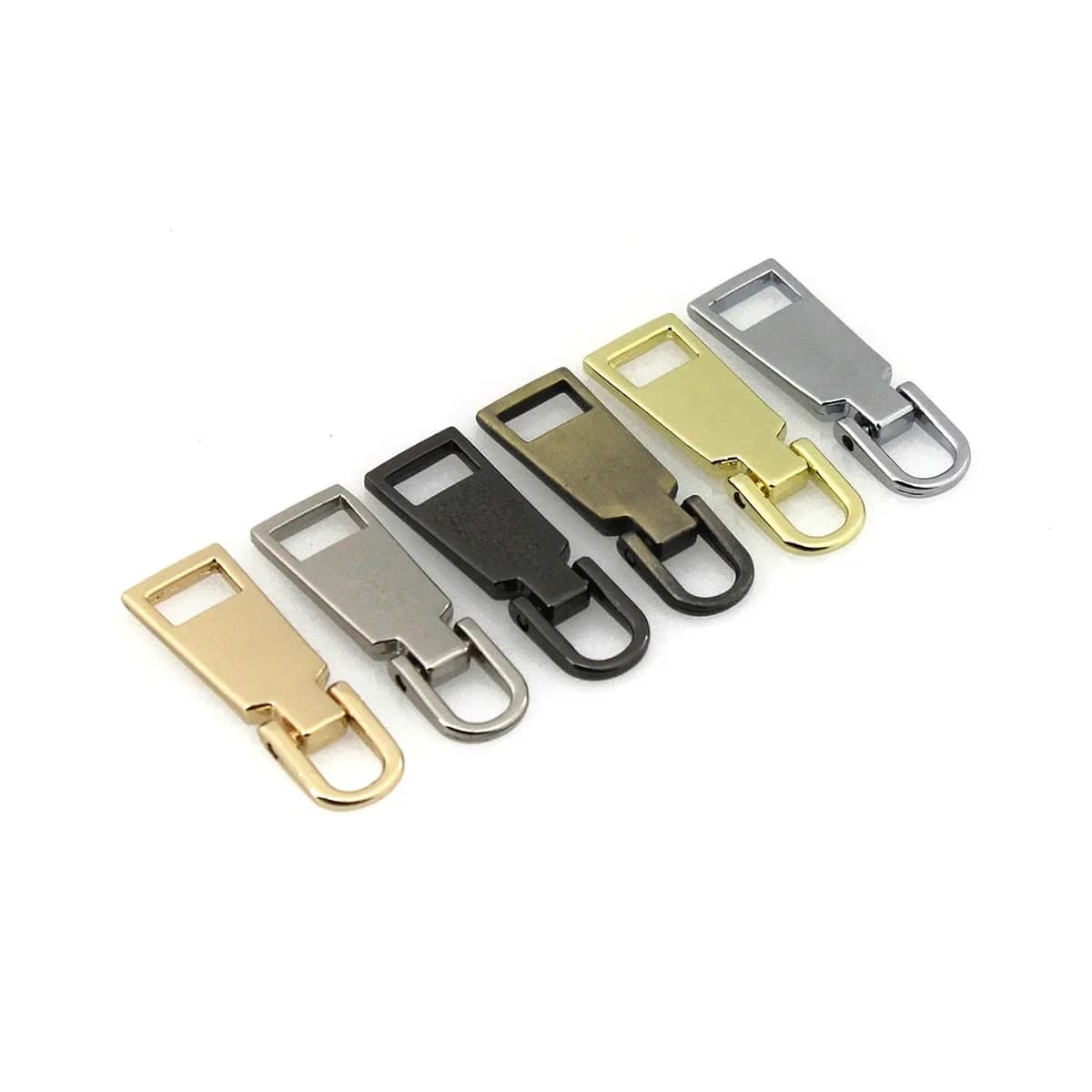 2 pezzi estrattori per cerniere durevoli in metallo per cursori per cerniere testa cerniere kit di riparazione linguetta per tirare cerniera accessori per cucire fai da te 6 colori