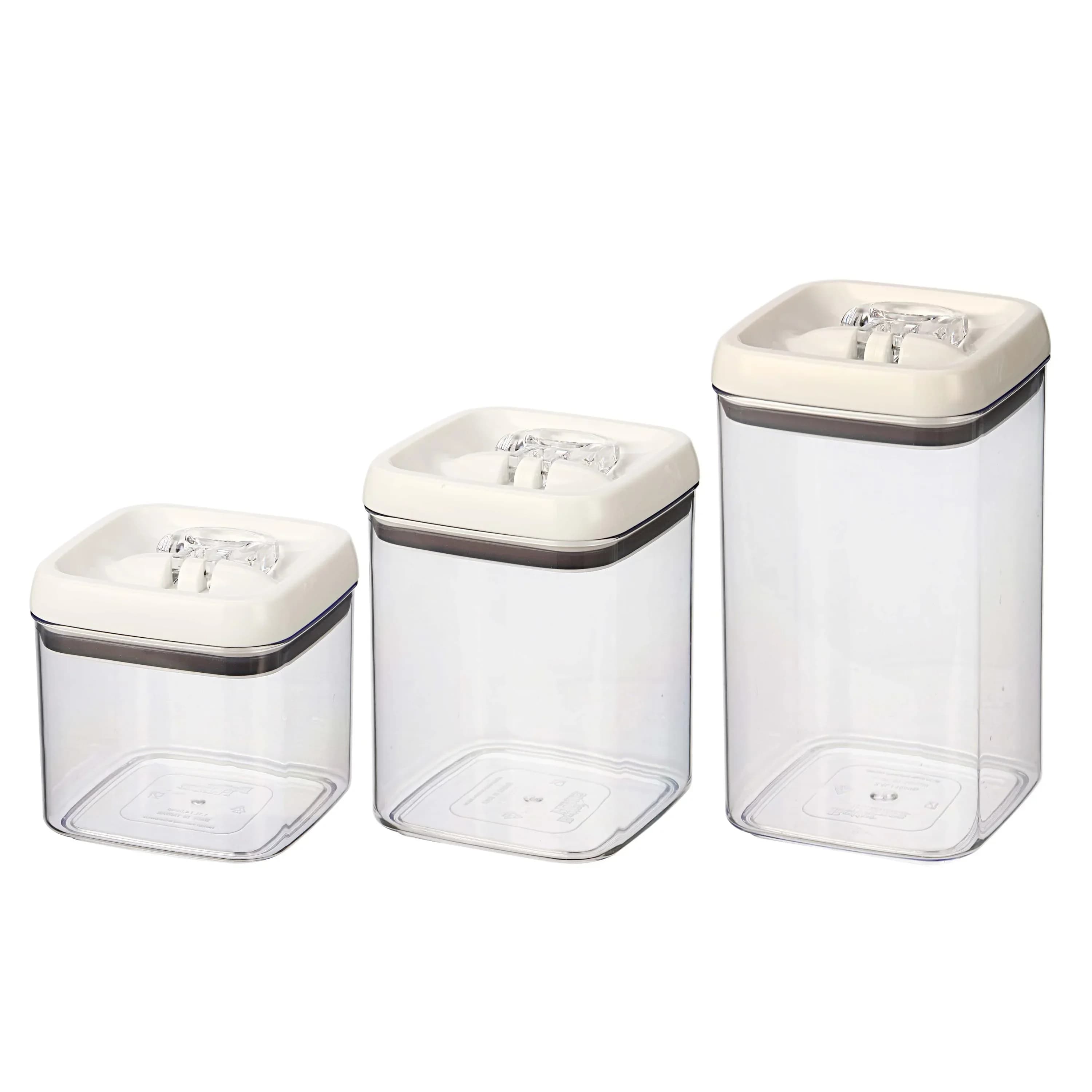 Canister Pack of 3, Flip-Tite® Square Food Storage Container Set, Made for Pantry Organization and Food Storage