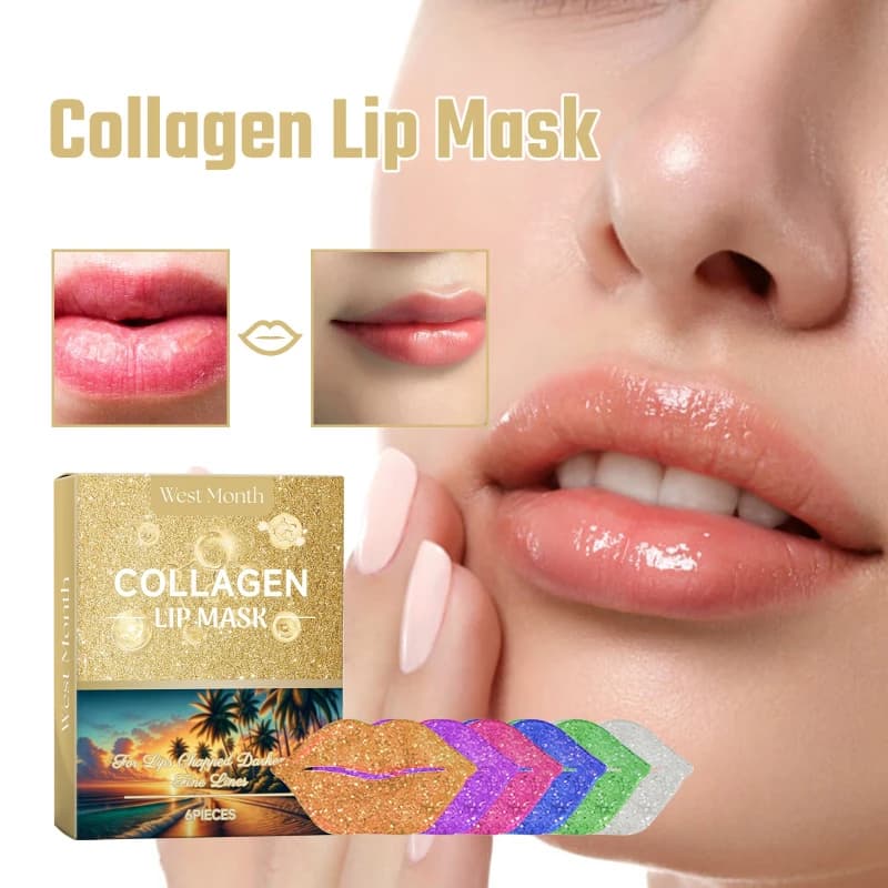 6 Pezzi Maschera Labbra al Collagene, Ripara le Labbra Secche, Idrata e Nutre, Attenua le Rughe Labiali