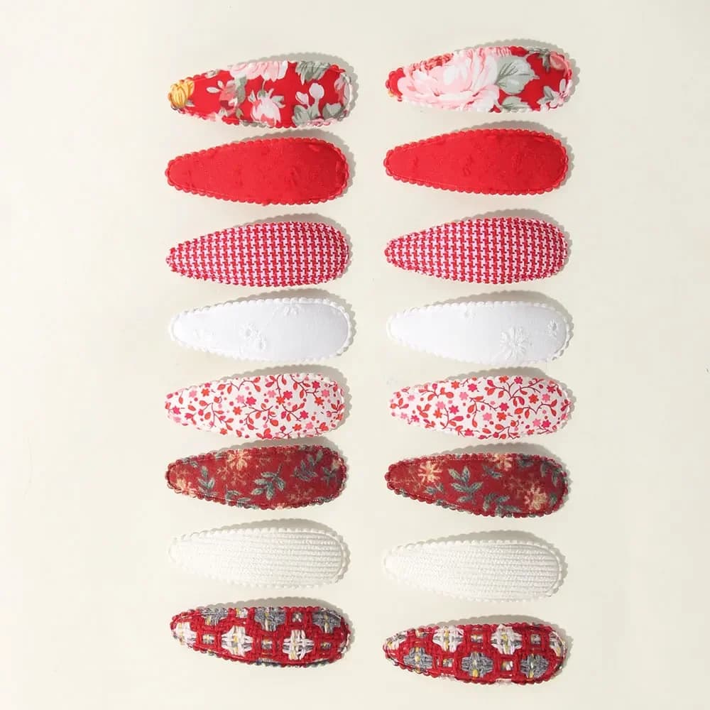 16 pz/set Stampa Fermagli per capelli in tinta unita Archi fatti a mano Neonate Barrettes Forcine Fiore Carino Hairgrips Bambini BB Accessori