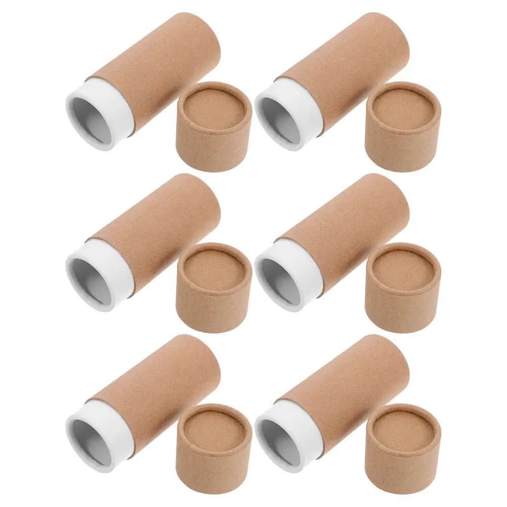 6Pcs Stylish Essential Oil Bottle Box Kraft Paper Cylindrical Cardboard Tube Round Container for Aromatherapy DIY Craft Storage