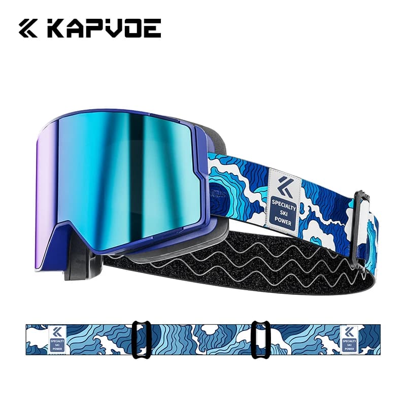 KAPVOE Outdoor Uomo Donna Doppi strati Anti-Fog Occhiali da sci Occhiali da motoslitta Sport Neve Occhiali da snowboard Lenti magnetiche