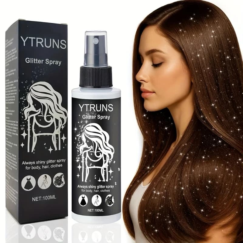 100 ml sparkling glitter spray for body hair and lips, long-lasting powder highlighter for eyes, glittering makeup for music festivals