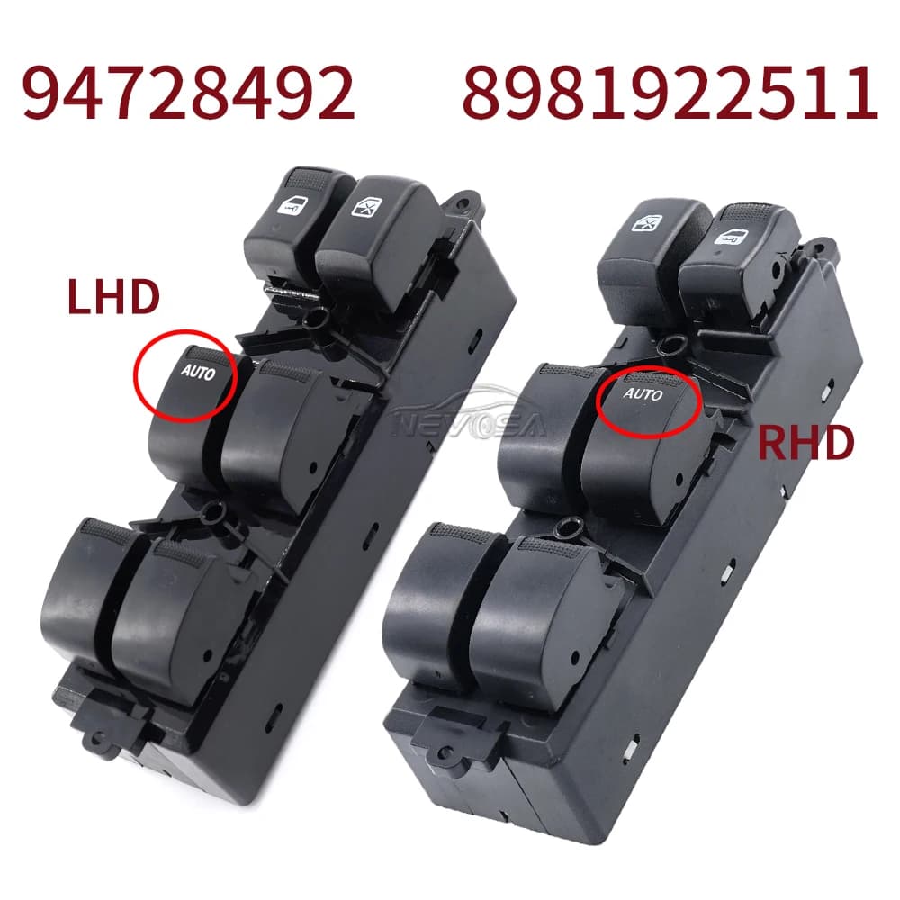 94728492 Per Isuzu D-Max Dmax Pickup 2012-2019 Interruttore di comando alzacristallo elettrico Luce verde 8- 98192251 -1 8981922511 8- 97417469 -0
