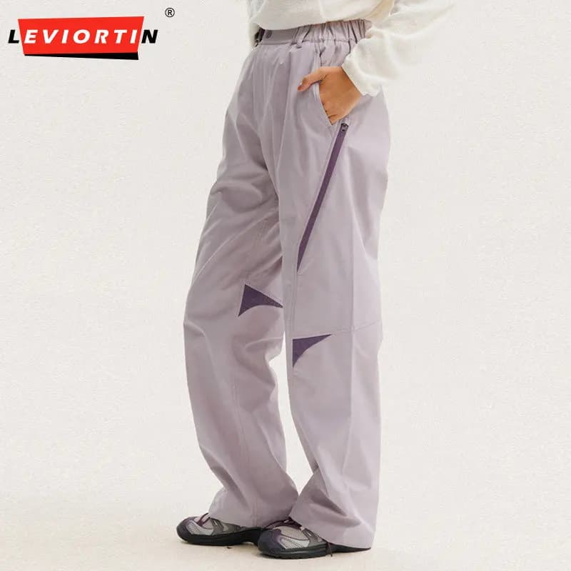European and American fashion trend brand design for men spring/autumn with straight leg racing trousers with zippered joints and belt