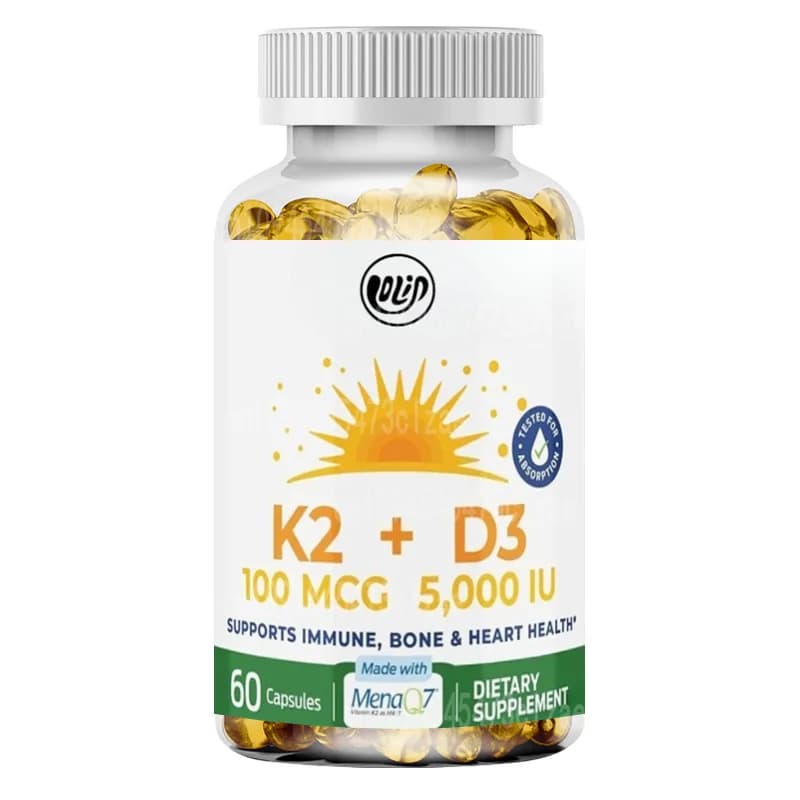 Vitamin D3+K2, Maximum Absorption for the Denti and Ossa Force, Heart Health Support - 60 Vegetarian Capsules