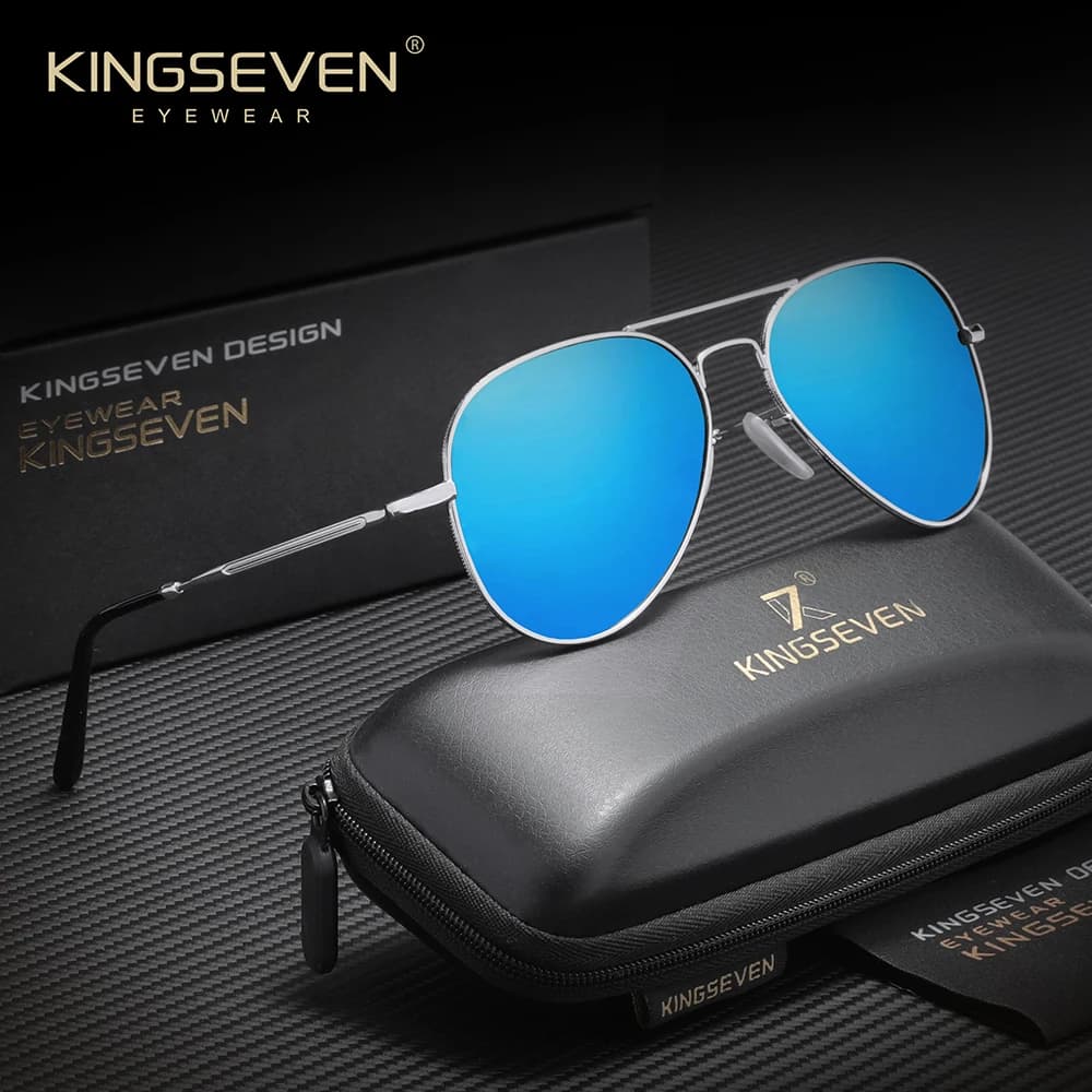 KINGSEVEN Occhiali da sole in lega pilota UV400 Occhiali Parsnip polarizzati antiriflesso Occhiali da donna con montatura sottile