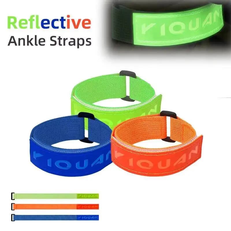 Cinturino regolabile riflettente ESLNF per ciclismo, fascia elastica di sicurezza per pantaloni da bicicletta, per guida notturna, corsa e sport all'aperto
