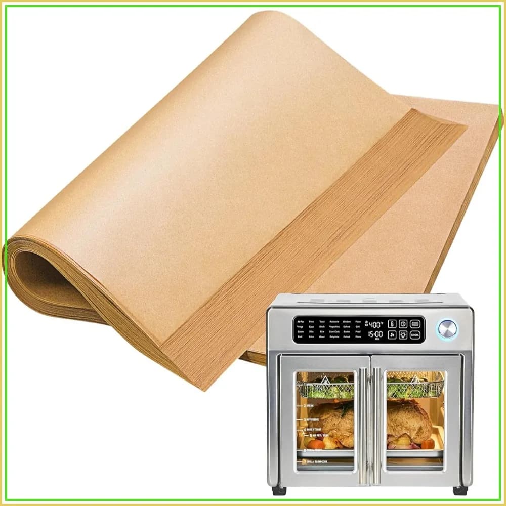 120 Pezzi di Fogli di Carta da Forno Monouso per Friggitrice ad Aria, Carta Pergamena Non Sbiancata per Forno da 26 QT
