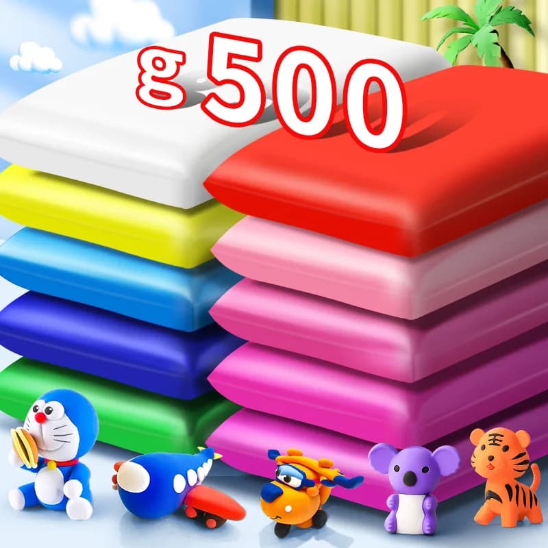 Argilla Ultra-Leggera e Adesiva per Bambini, 24 Colori, Pasta Modellabile Rossa per Bambini, Giocattolo Creativo per Artigianato, Confezione Grande, Materiali per l'Asilo