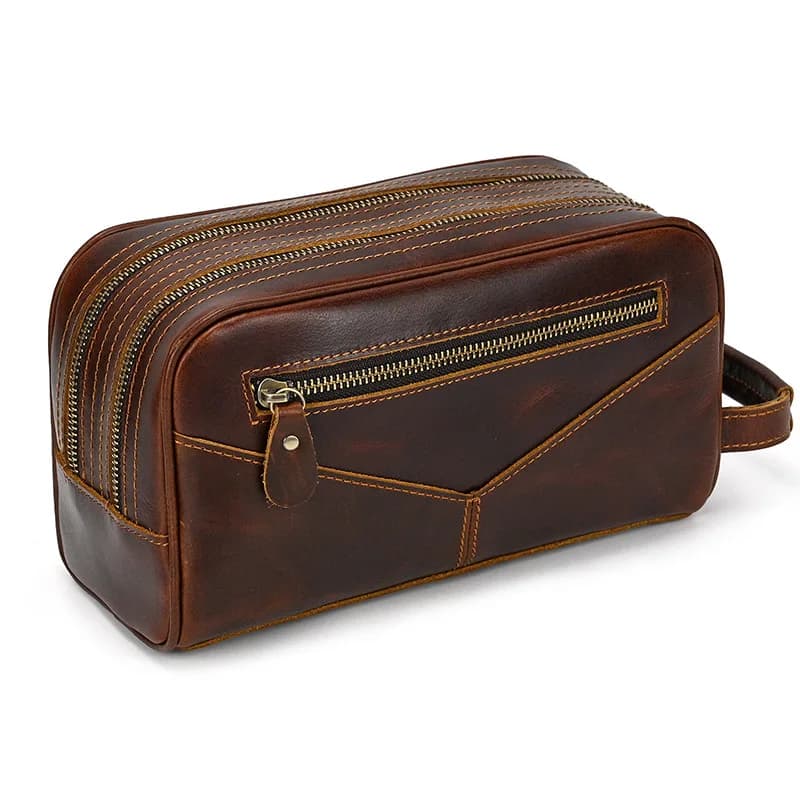 2025New Fashion man true leather clutch bag soft cow leather natural man organizer wallet bag day cluth bag hand bag for washing