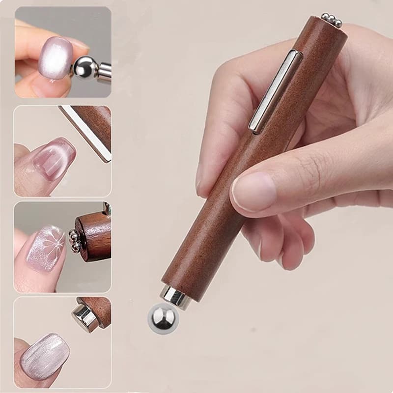 【Bastoncino magnetico 3 in 1 per unghie effetto occhio di gatto con perline magnetiche, penna magnetica potente per smalto gel, cilindro magnetico】