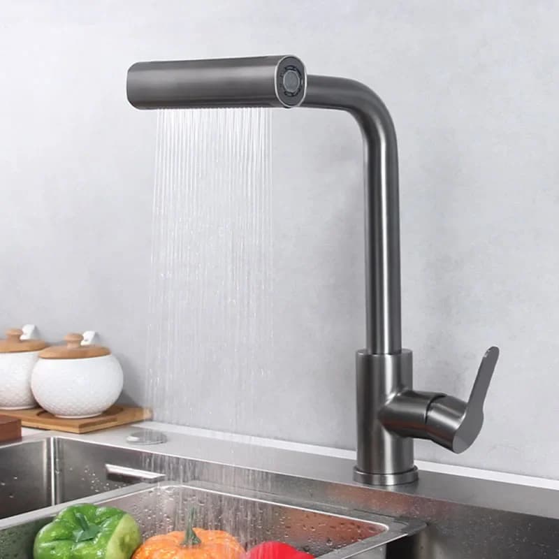 Kitchen Faucets Deck Mounted Mixer Stream Sprayer Head Hot Cold Taps Brass Sink Faucet Pull Out Kitchen Sink Water Tap