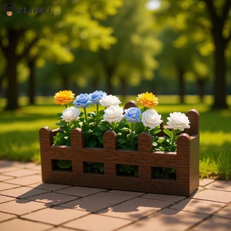 ▶ 1 Piece Artificial Garden Flower, Miniature Vase Plants, Ladder Decoration 1:12, Simulate Rose Ornament for Doll House