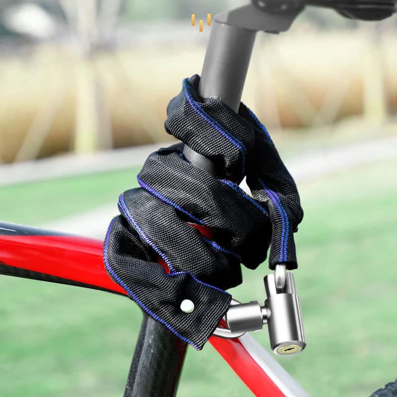 1PC 60CM Catena per bici antifurto in acciaio legato Blocco di sicurezza per carichi pesanti con chiave per scooter per moto da strada per mountain bike