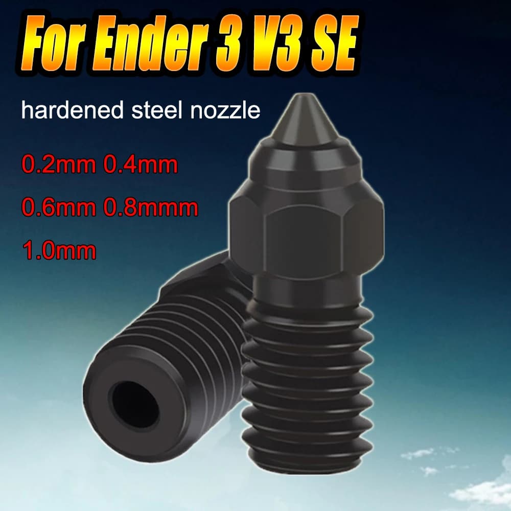 Per Ender 3 V3 SE Ender 7 Ugelli Parti della stampante 3D 0.2/0.4/0.6/0.8/1.0mm Ugello in acciaio temprato per Creality Ender 5 S1