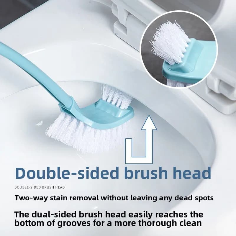 Set Spazzola per WC, Spazzola per la Pulizia del Bagno Senza Angoli Morti, Spazzola per la Pulizia del WC, Spazzola con Manico Lungo, Spazzola in Plastica