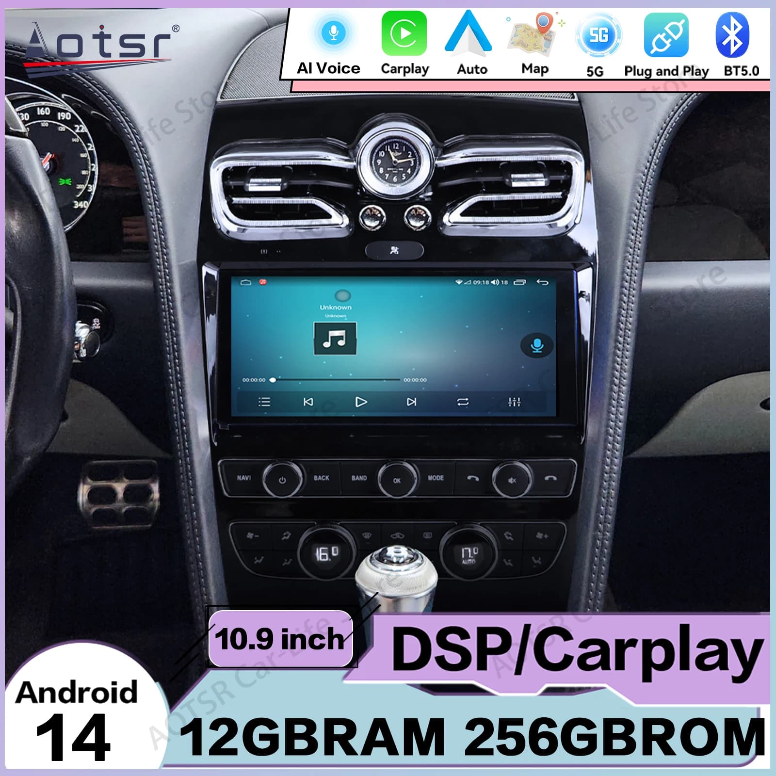 Android Carplay Car Radio Stereo Player For Bentley Flying Spur Continental 2005-2019 GPS Navigation Multimedia Auto Head Unit