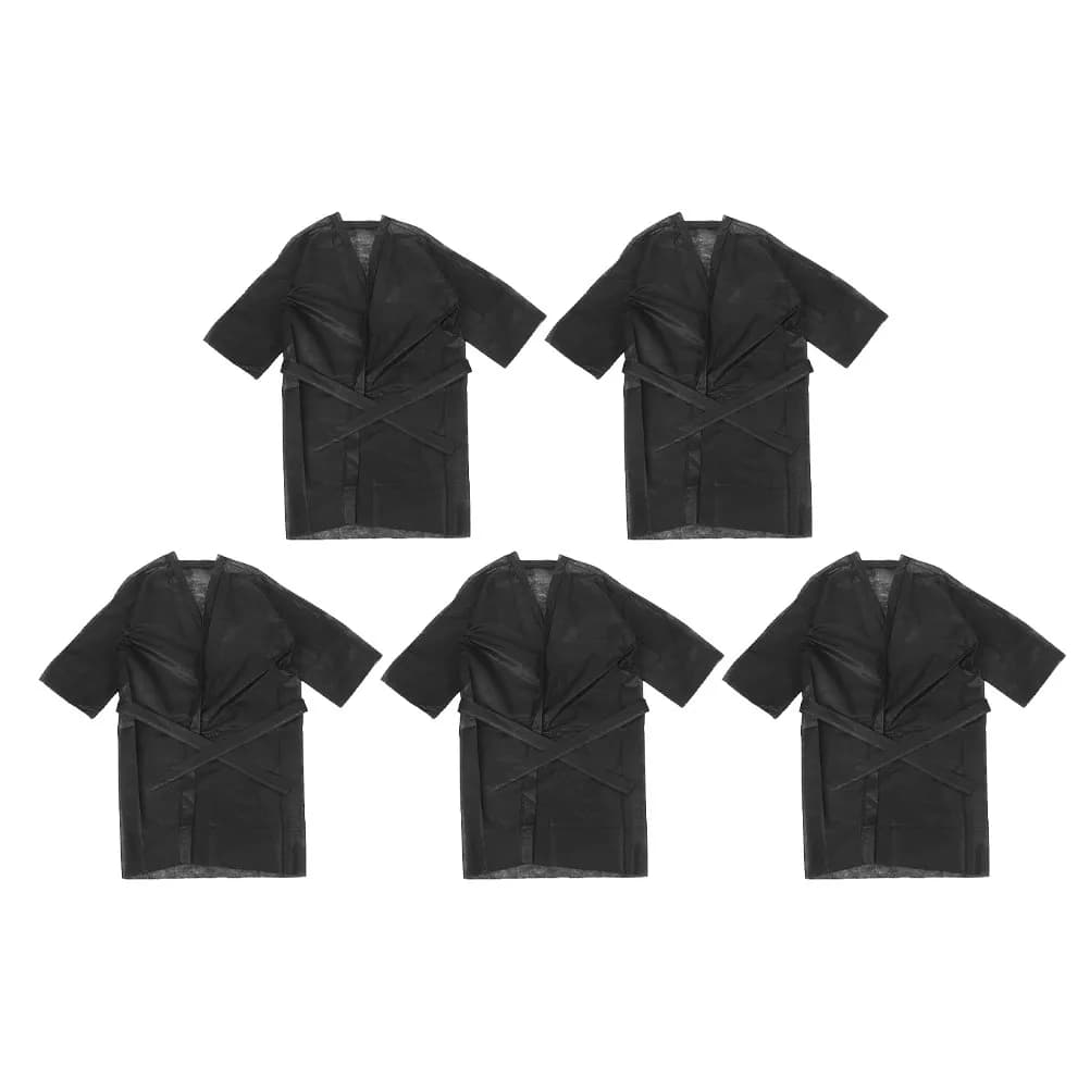 5Pcs Disposable Spa Robes Salon Use Nonwoven Fabric Bathrobe Bath Wraps Shower Wraps for Women Men Disposable Robes