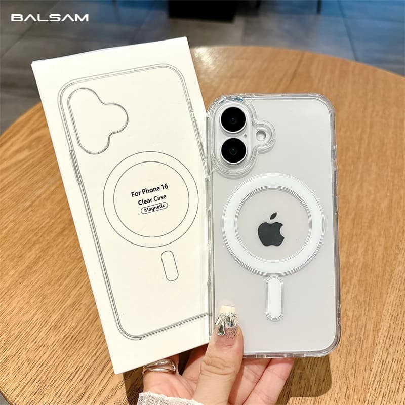 For Magsafe Transparent case with magnetic wireless charging for iPhone 16 15 14 13 12 Mini 11 Pro Max XS XR 7 8 Plus Cover with packing