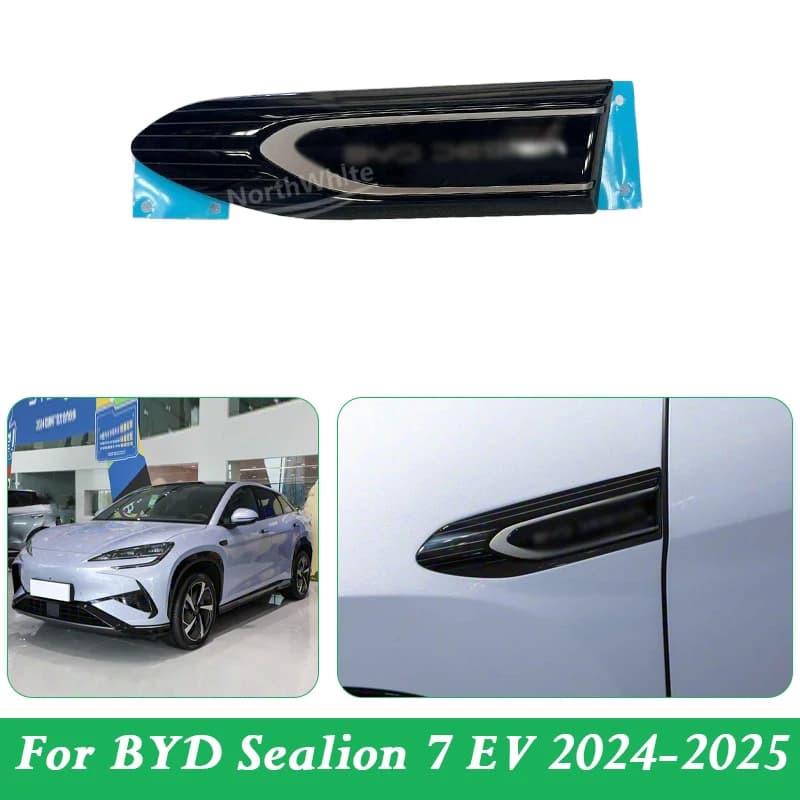 Per BYD Sealion 07 EV/Sealion 7 2024 2025: Adesivo Laterale per Portiera in ABS Nero Carbonio, Copertura per Telecamera sul Parafango, Accessorio di Stile per Auto
