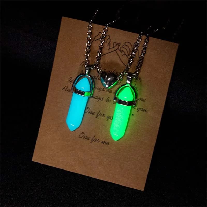 1 Pezzo Ciondolo in Pietra Naturale Luminosa, Cristallo di Quarzo, Opale, Agata, Colonna Esagonale, con Catene in Pelle, Collana con Ciondoli alla Moda