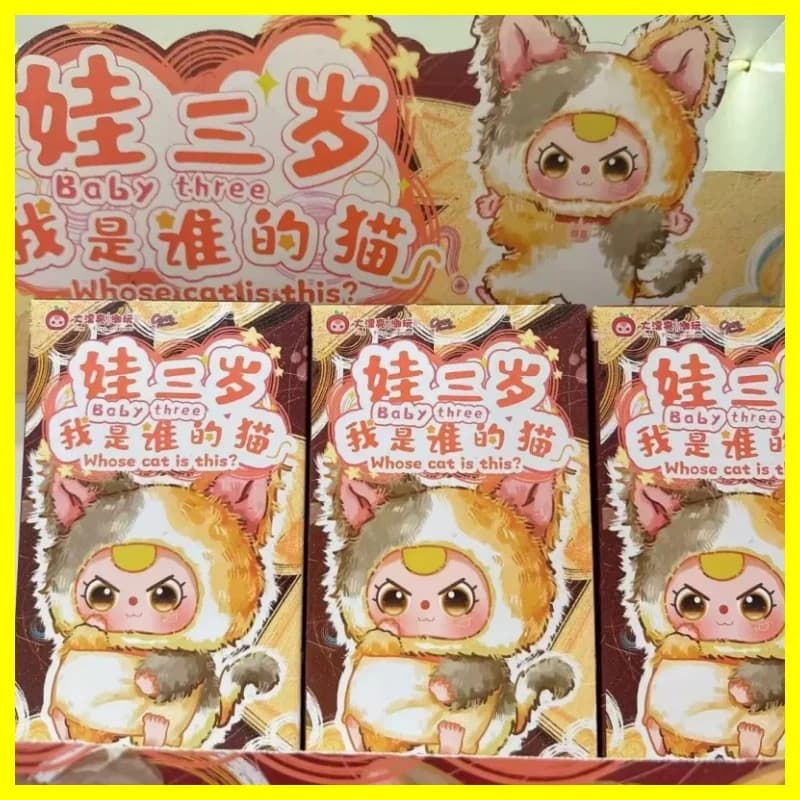 Hot Genuine Baby Three Whose Cat Is This Series Vinyl Doll Cute Pendant Doll Plush Blind Box Theme Backpack Trendy Figure Collec