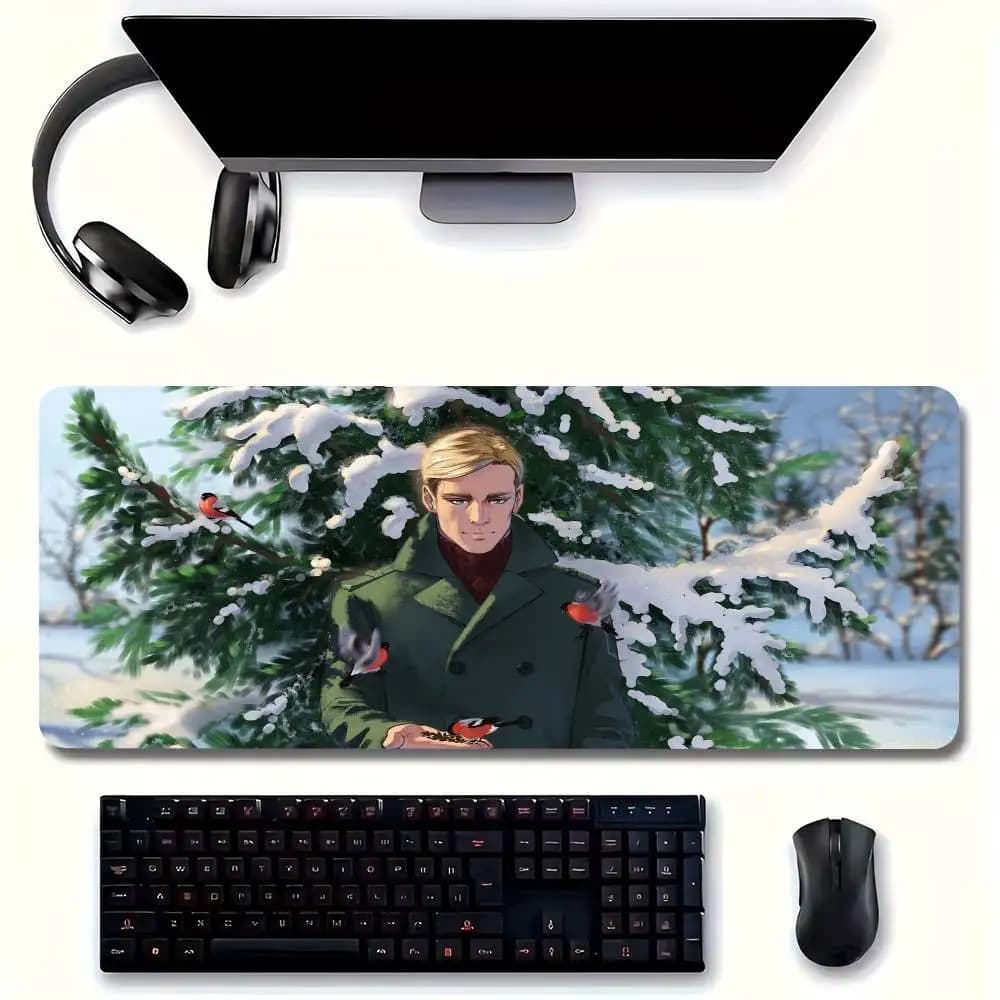 Erwin Smith Tappetino per mouse Anime antiscivolo adatto per computer da ufficio, laptop, tappetini da scrivania per giochi eSport, tastiera XXL