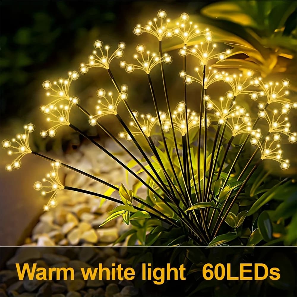 Multi Modes Solar Dandelion Fairy String Lights Waterproof Ornament For Courtyard Lawn Camping Garden Holiday Party Decoration