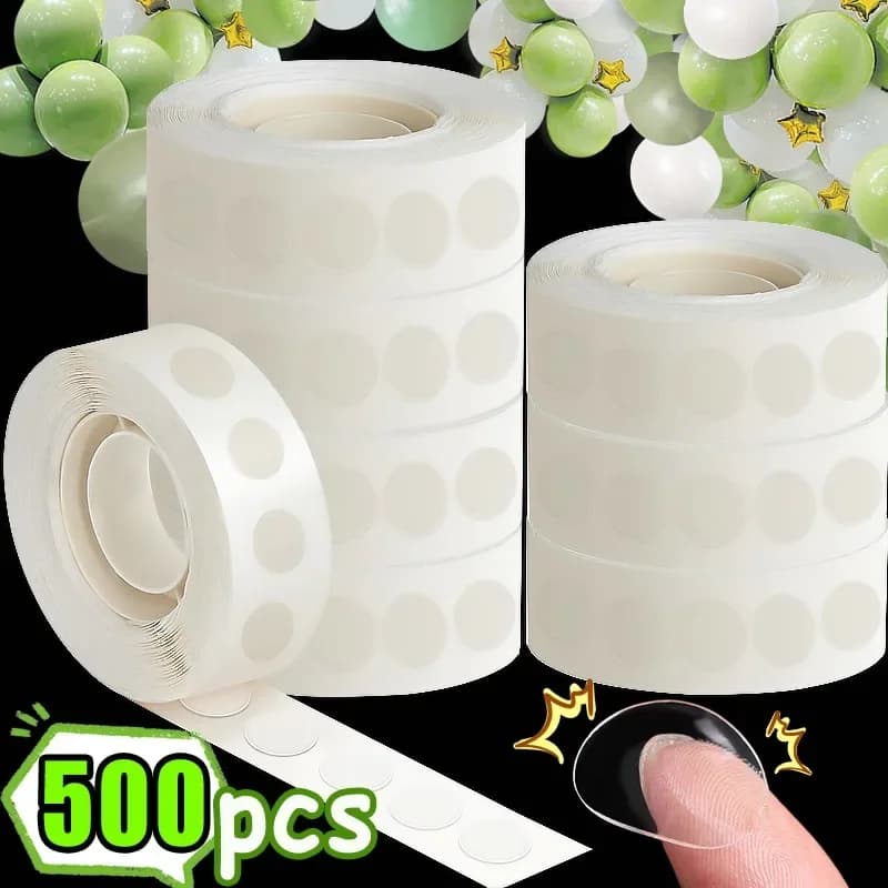 Transparent two-sided tape with stickers for balloons, dot glue, birthday party sticker, weddings, balloons, adhesive glue, photo, arch support