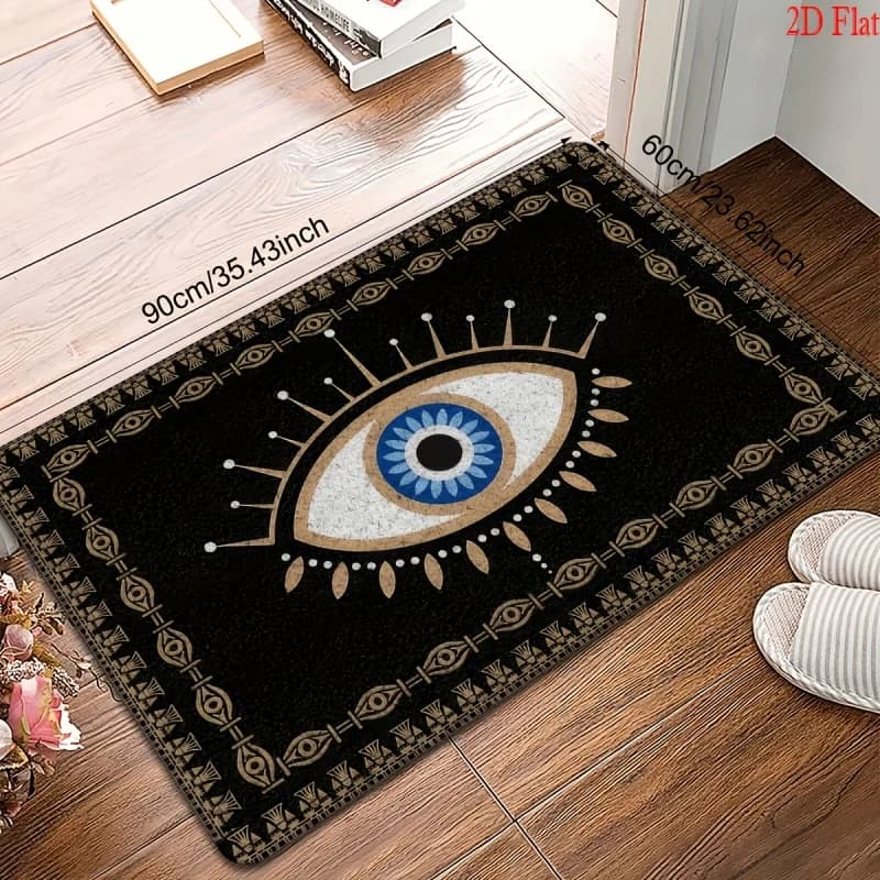 Bohemian Evil Eye Ethnic Print Doormat Non Slip Washable Entrance Rug Indoor Front Door Floor Mat Home Decor