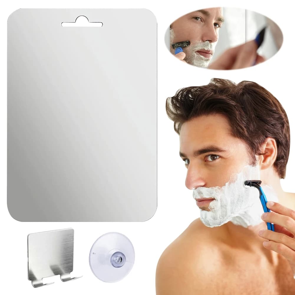 Specchio da Doccia Antiappannamento, Specchio per Trucco e Rasatura, Specchio da Doccia Senza Cornice, Specchio da Parete, Accessori per il Bagno